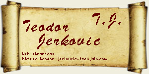 Teodor Jerković vizit kartica